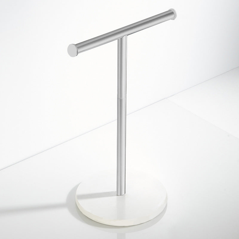 Stainless Steel 2-Roll Storage  Freestanding Toilet Paper Holder with Marble Base
