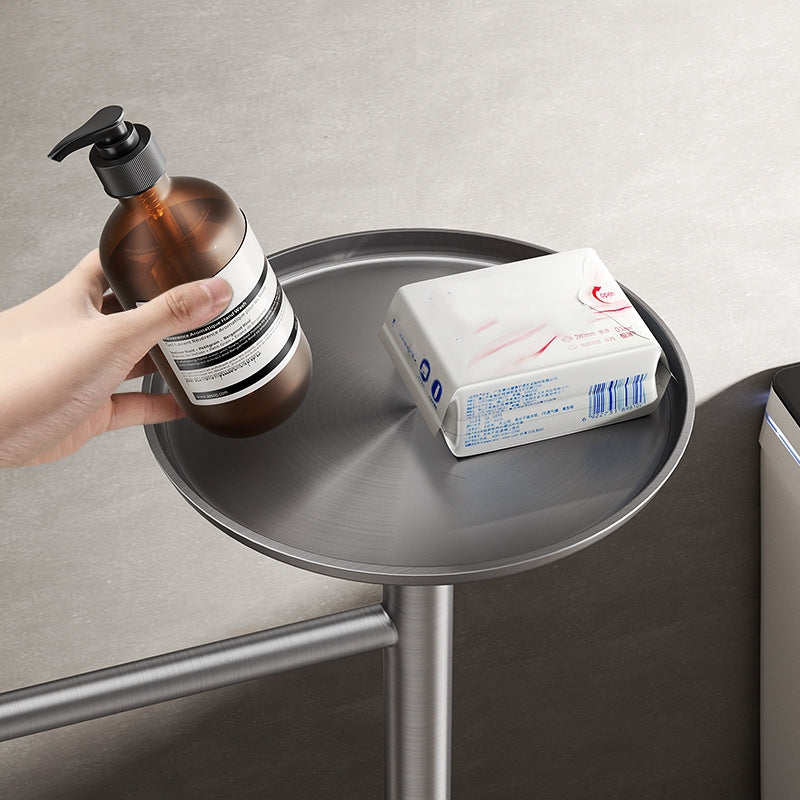 Free Standing 3-in-1 SUS304 Stainless Steel Toilet Paper Stand with Shelf & Toilet Brush Holder
