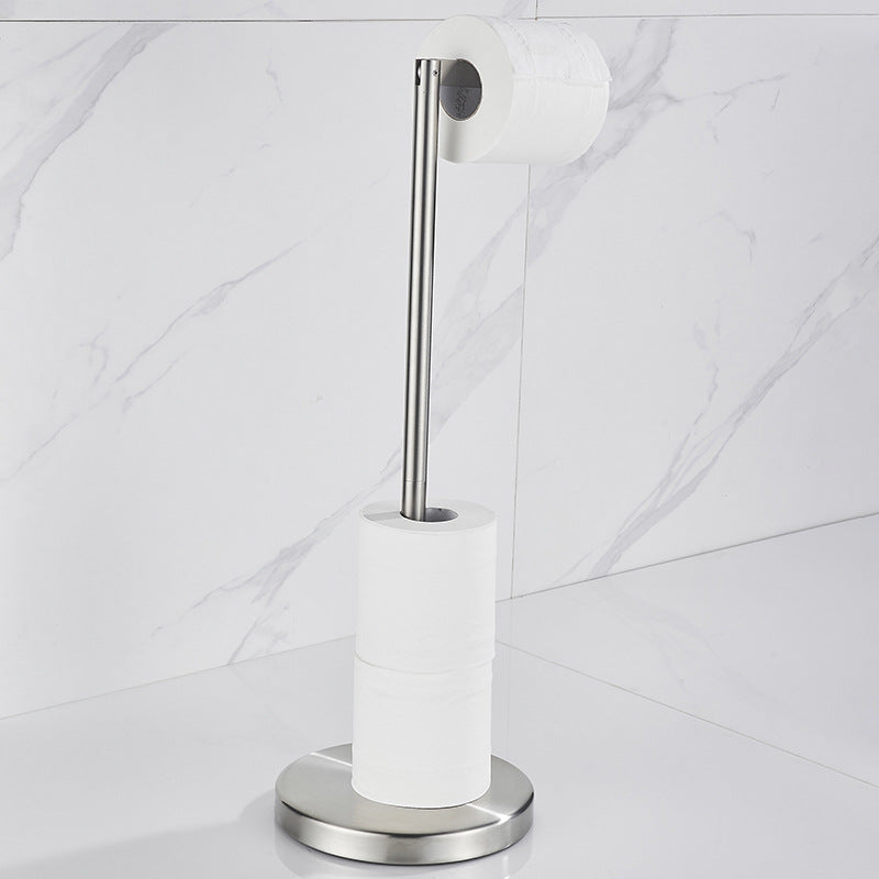 Freestanding Stainless Steel Toilet Paper Holder | 5-Roll Storage Stand with Weighted Base