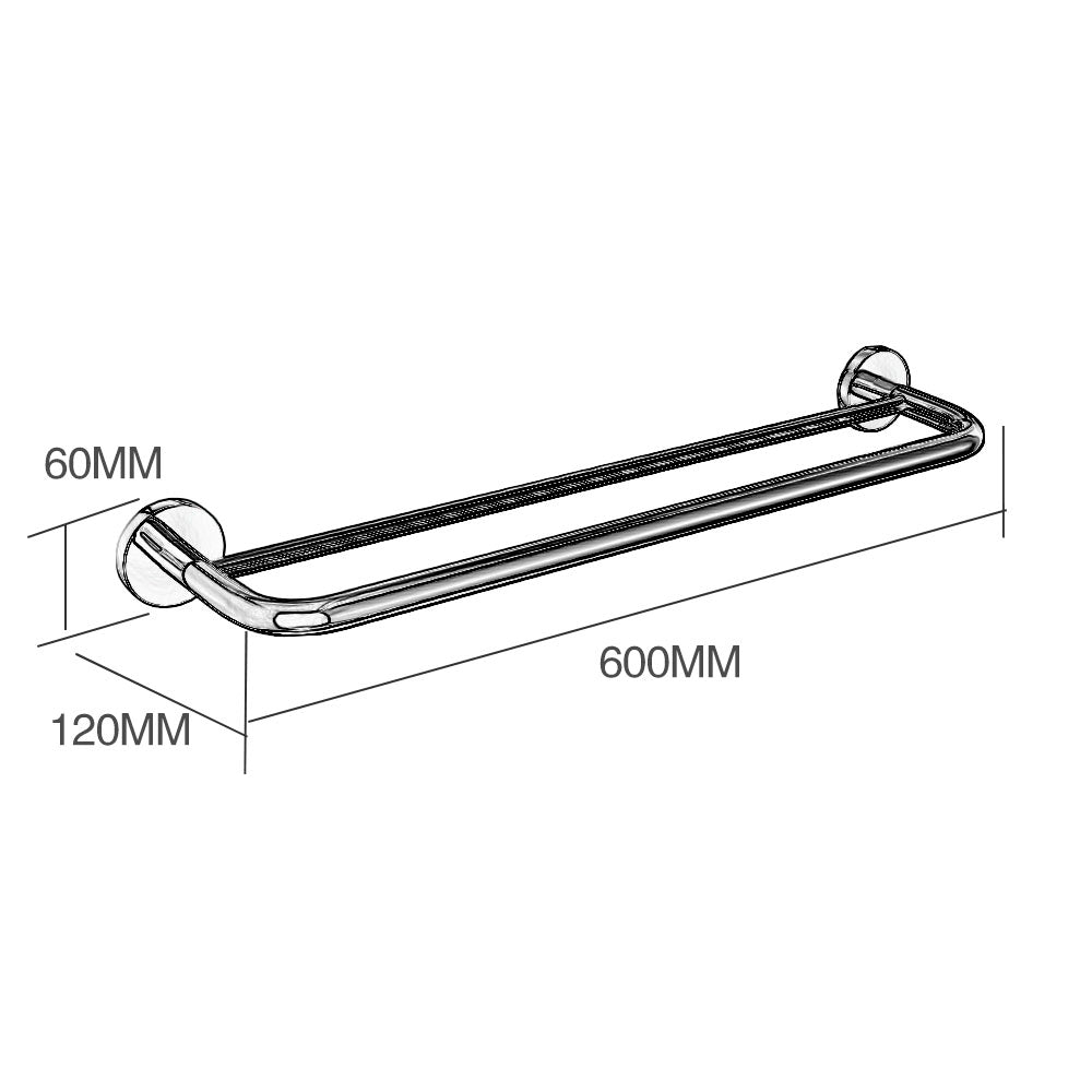 Stainless Steel Bathroom Double Layer Towel Bar | 2 Colors Towel Rail for Bathroom