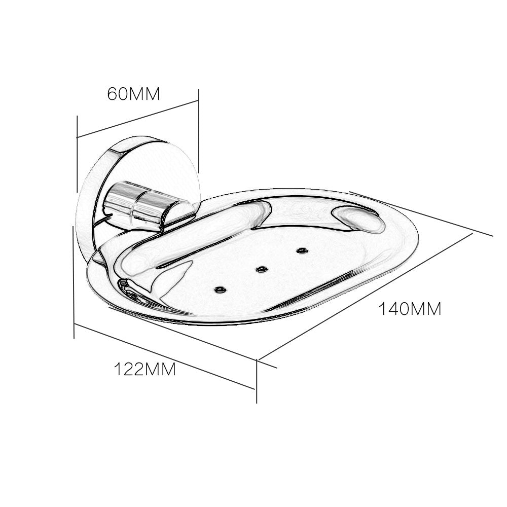 SUS304 Stainless Steel Bathroom Soap Dish Chrome Finish Wall Mount Soap Holder
