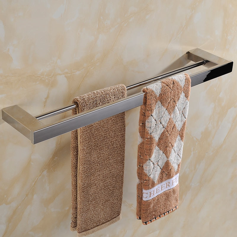 SUS 304Stainless Steel Double Layer Towel Bar for Bathroom Kitchen ,Wall Mounted