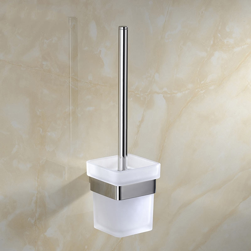 Stainless Steel Toilet Brush Holder | 2 Colors | Easy Install Bathroom Accessory Wall Mounted